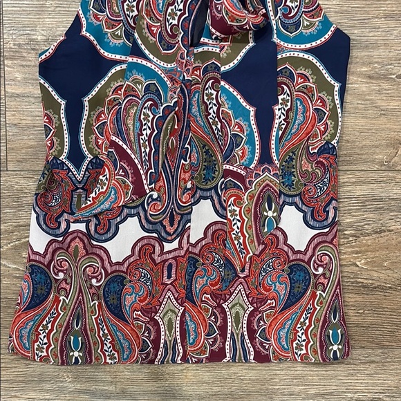 Ramy Brook Women's Paisley 100% Silk Halter Top with Tie Neck - Picture 3 of 9